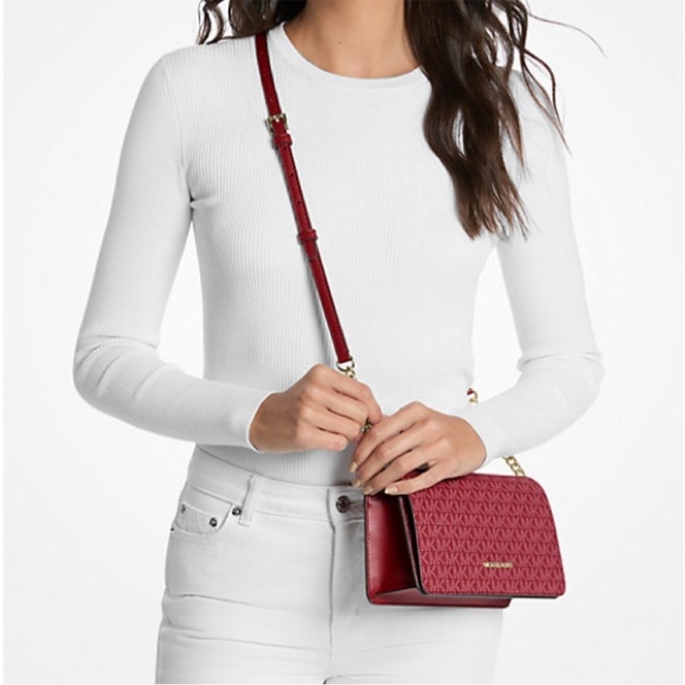 NWT Michael Kors Jet Set Medium Signature Logo‎ Crossbody Bag
